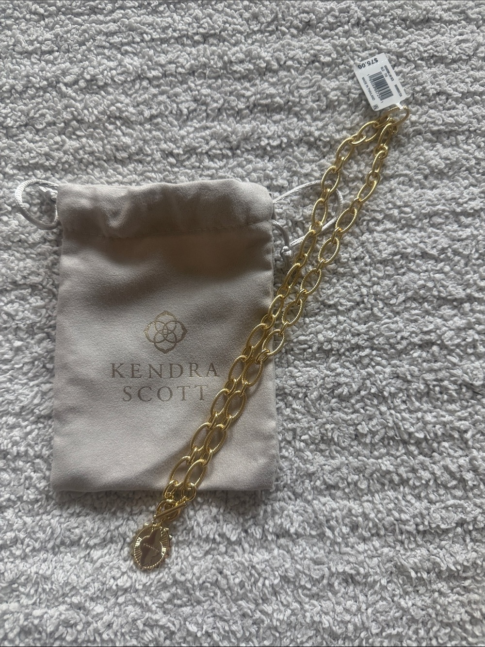 Kendra Scott Gold Chunky Link Necklace with Round Pendant